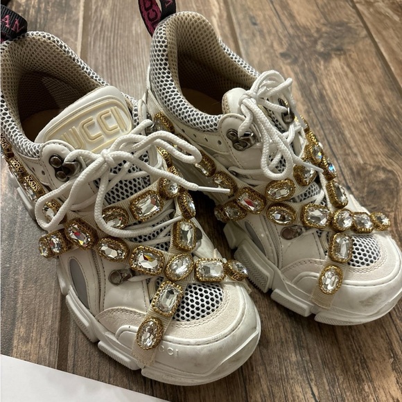 White Gucci FLASHTREK sneakers women’s size 8 - Picture 4 of 10